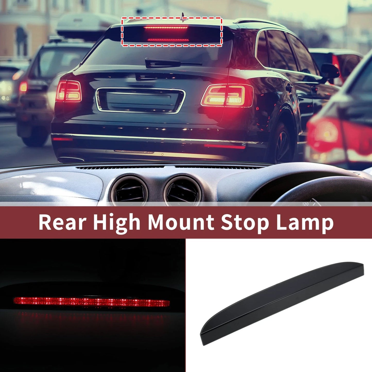 Black LED Third Brake Light for Renault Clio II (1998–2006) No.7700410753
