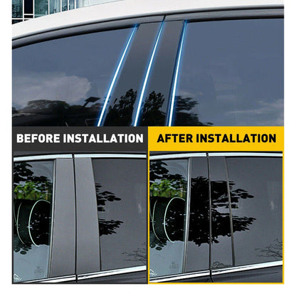 PC Window BC Pillar Post Cover Trim / 10PCS / Glossy Black for Toyota Camry