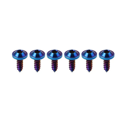 6 x M5x15mm Titanium Torx Head Self Tapping Screws for Fastening Blue