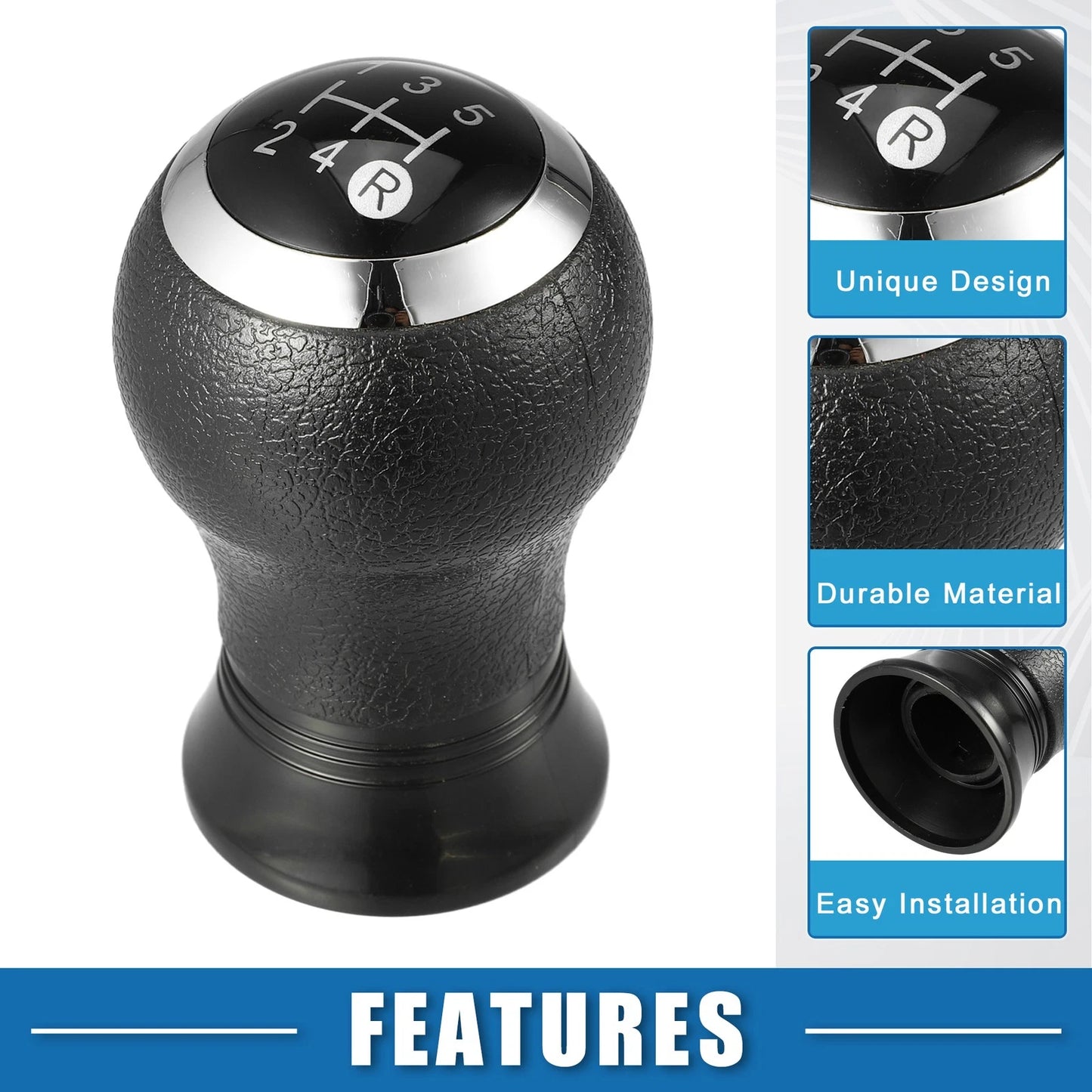 5 Speed Manual Transmission Shift Knob for Toyota Yaris (2005–2010) Black Plastic