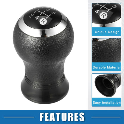 5 Speed Manual Transmission Shift Knob for Toyota Yaris (2005–2010) Black Plastic