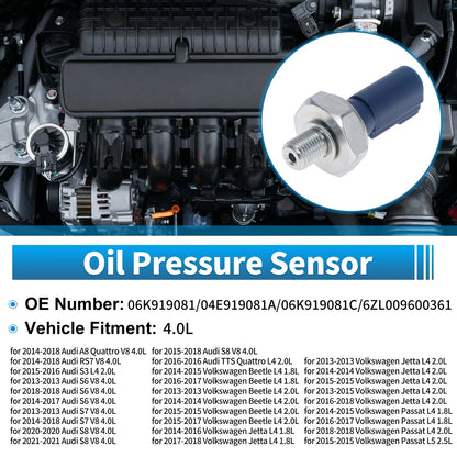Engine Oil Pressure Sensor for Audi A8 Quattro V8 4.0L (2014–2018)