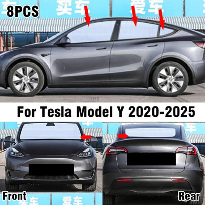 8X Front/Side/Rear Window Privacy Sunshade for Tesla Model Y (2020–2025)