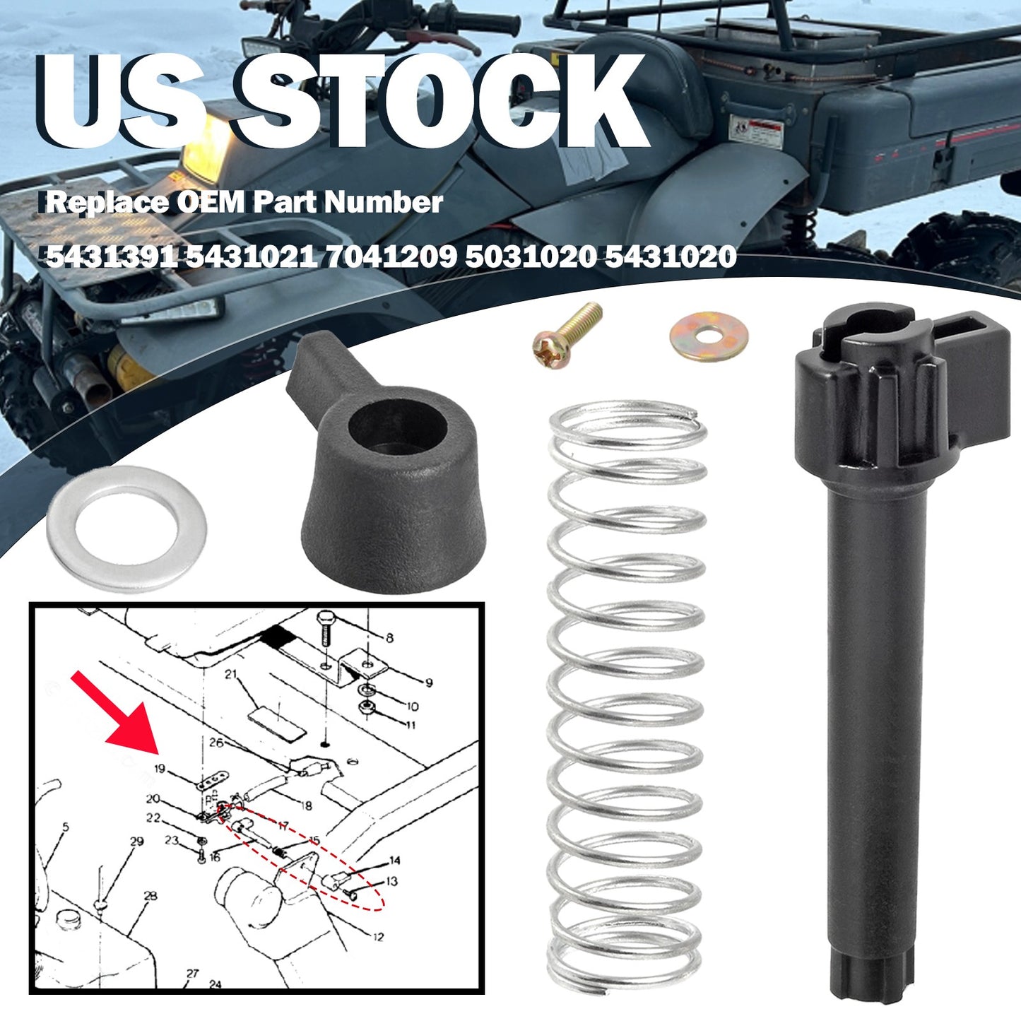 Fuel Valve Petcock Lever for Polaris Sportsman 400 (1993–1996)