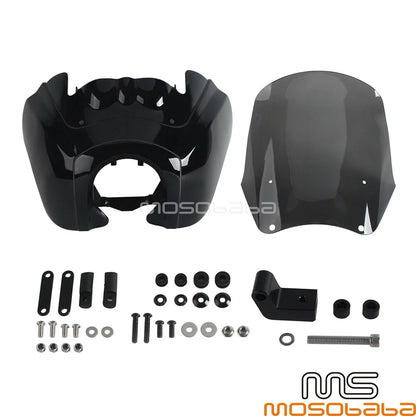 Front Headlight Fairing & Windshield Kit for Harley Softail FXBB FXBBS FXST FXLR (2018-2023)