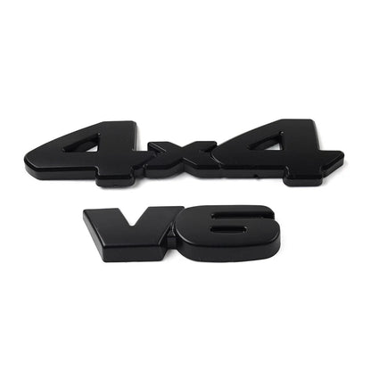 V6 4x4 3D Tailgate Emblem Badge Overlays for Toyota Tacoma, 4Runner, Tundra