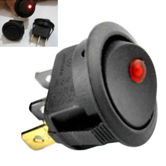 SPST Switch / 12V 10A / Rocker Red LED Light Fittings for Car Boat