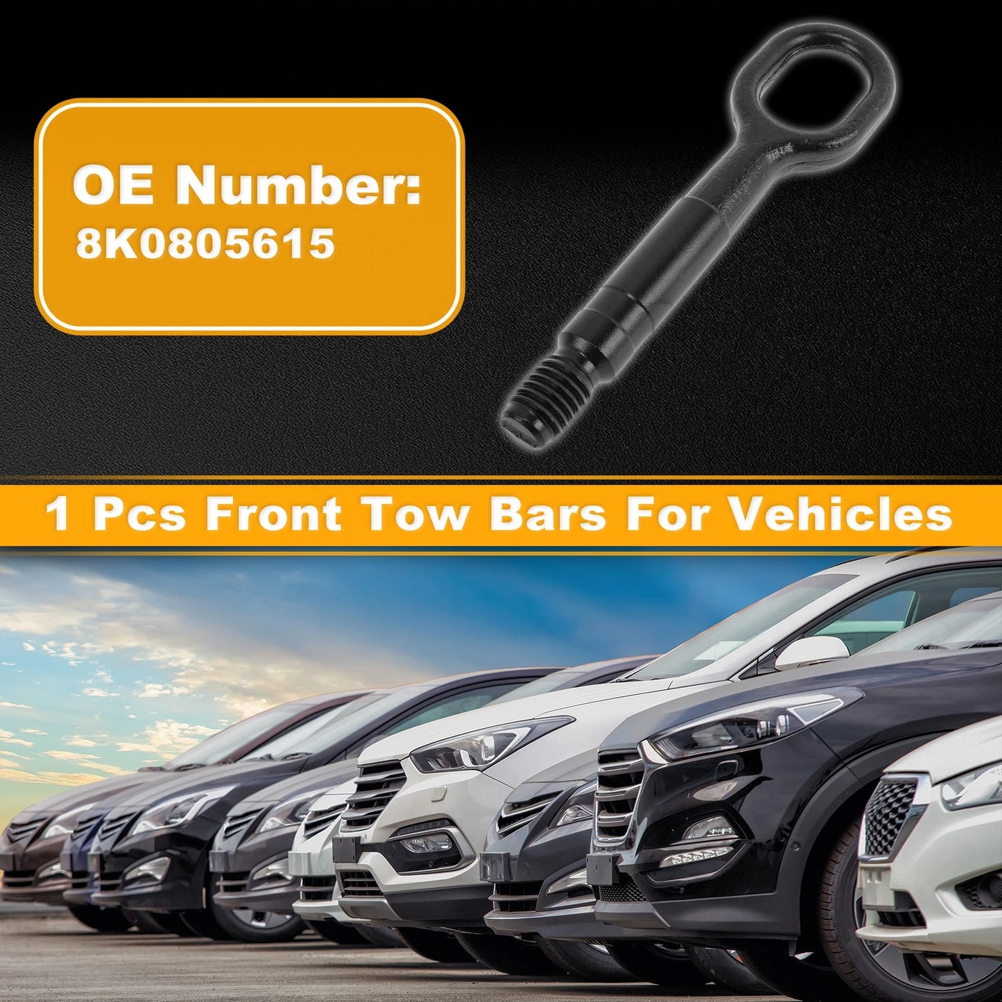 Tow Bars for Audi A1 (2011–2014) Front Tow Hook Metal Black