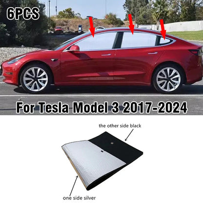 Side Window Sunshade 6pcs for Tesla Model 3 (2017–2024)