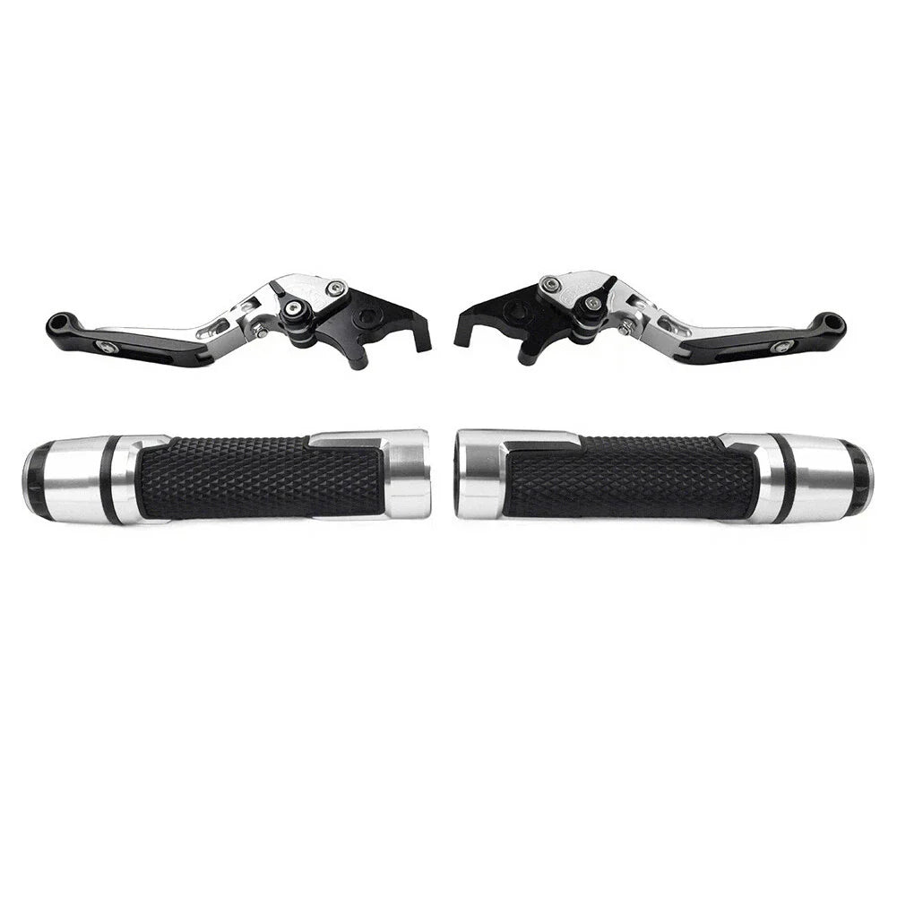 Silver Brake Clutch Lever Handlebar Grip Set for Yamaha XSR900 (2016-2023)