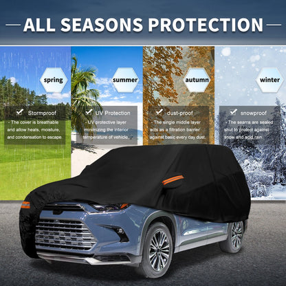 Waterproof Car Cover with Driver Door Zipper for Toyota Grand Highlander (2024)