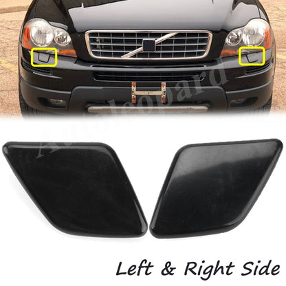 Set of 2 Headlight Washer Covers for Volvo XC90 (2007–2014) - Black Plastic