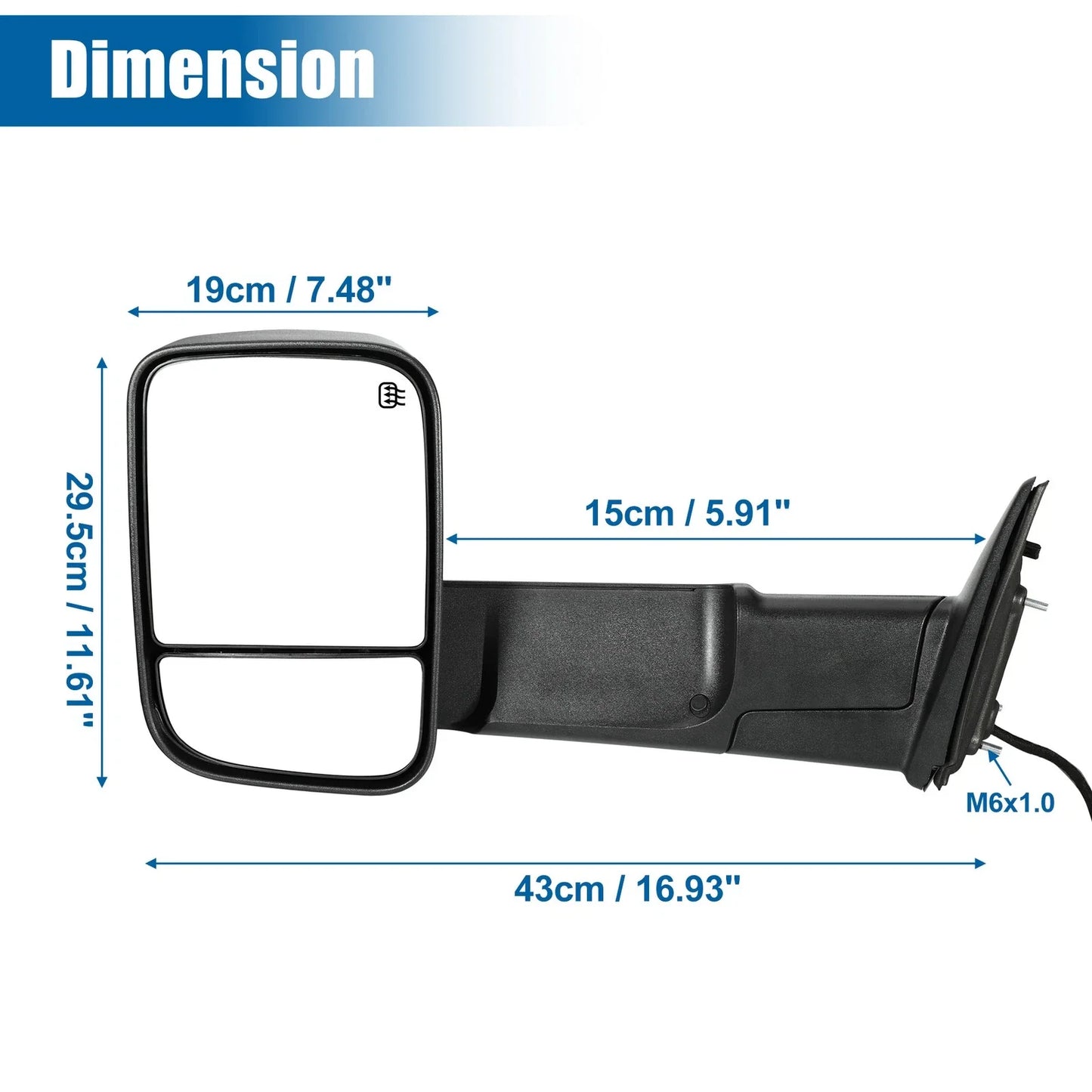 Power Heated Tow Mirrors for Dodge Ram 1500 2500 3500 (2010-2023)