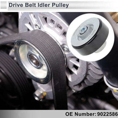 Drive Belt Idler Pulley for Chevrolet Spark (2010–2015) No. 9022586 Black