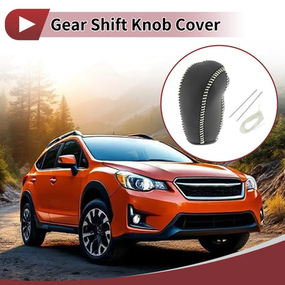 1Pc Gear Shift Knob Cover for Subaru Forester (2014–2017) Black Beige