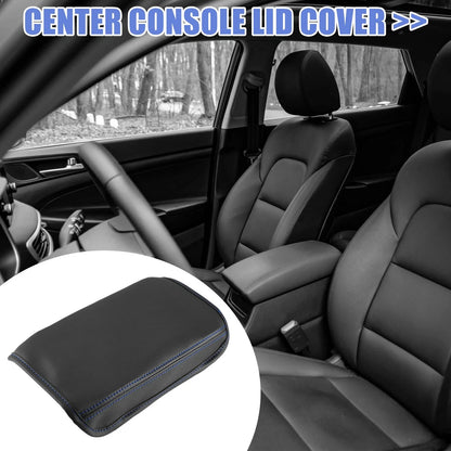 Center Console Armrest Cover for Hyundai Tucson (2021-2023) - Blue Line Black