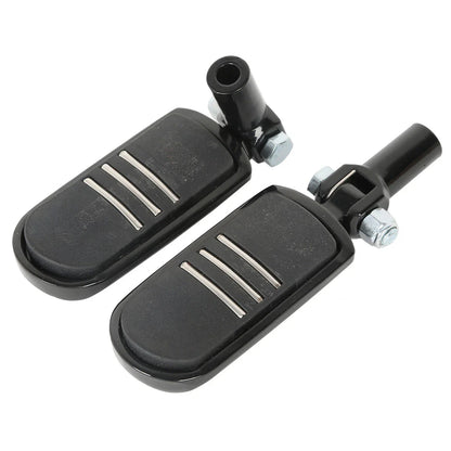 Black Passenger Footpegs Mounts for Harley Heritage Softail Fatboy (2000-2006)