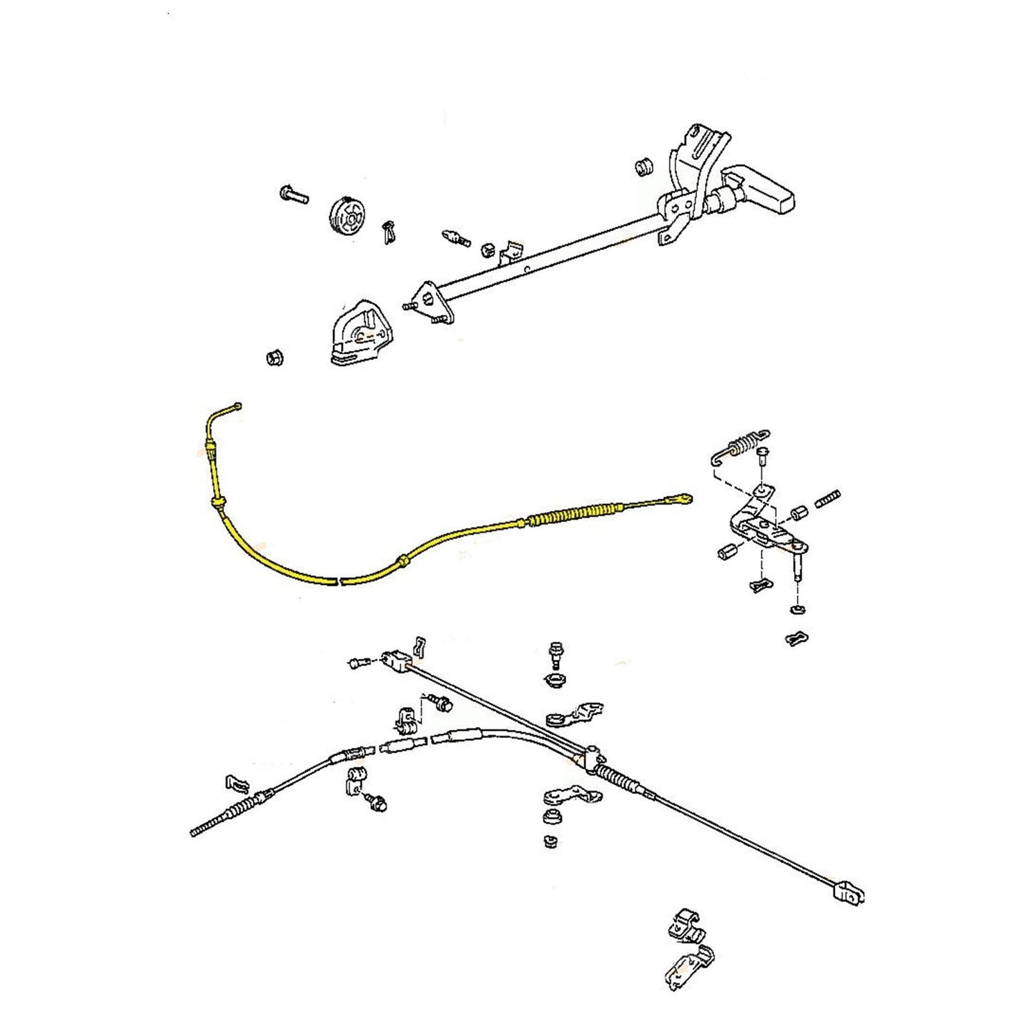 Front Handbrake Cable for Toyota Hilux RN105 (1989–1997) 4X4