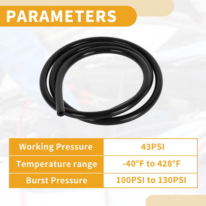 3.3FT 3/16" 4mm ID Silicone Vacuum Tubing Hose for Air and Water