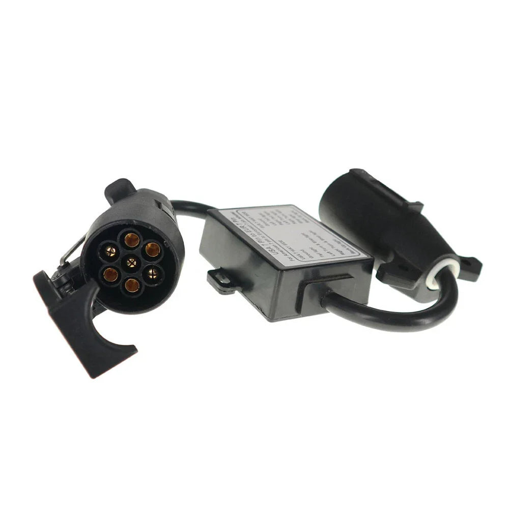 7-Way Blade to 7-Pin Round Trailer Light Converter for USA to EU