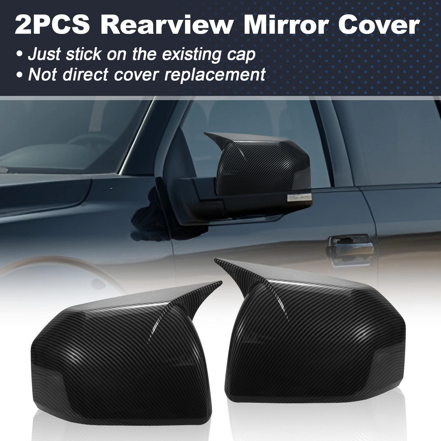 2X Rear View Mirror Cover Caps for Ford F150 (2015–2020)