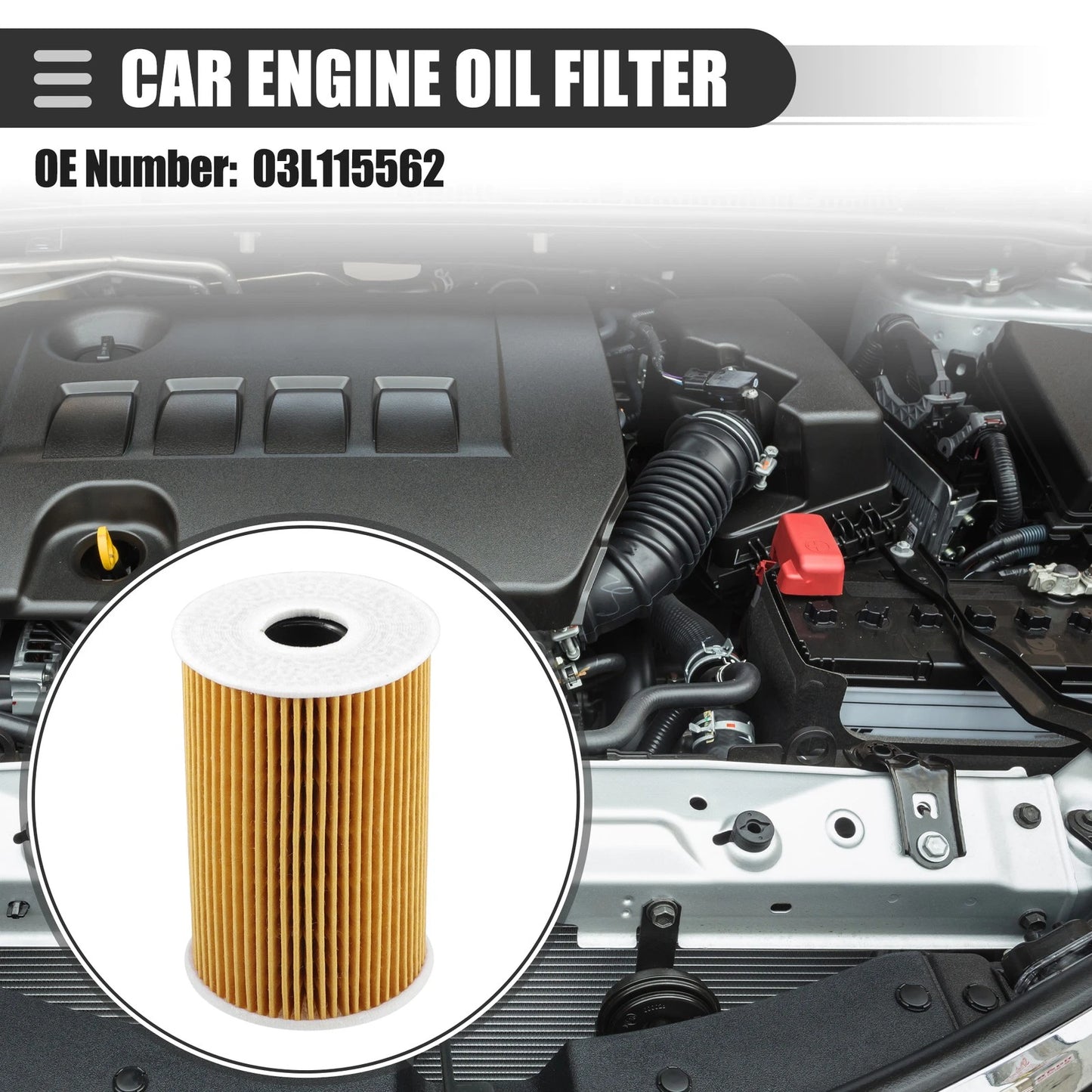 Set of 1 Engine Oil Filter for Volkswagen Passat 2.0L (2012–2015) No. 03L115562
