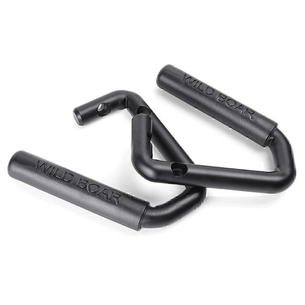 Black Textured Front Grab Bar Handles for 07-17 Jeep Wrangler JK/JKU