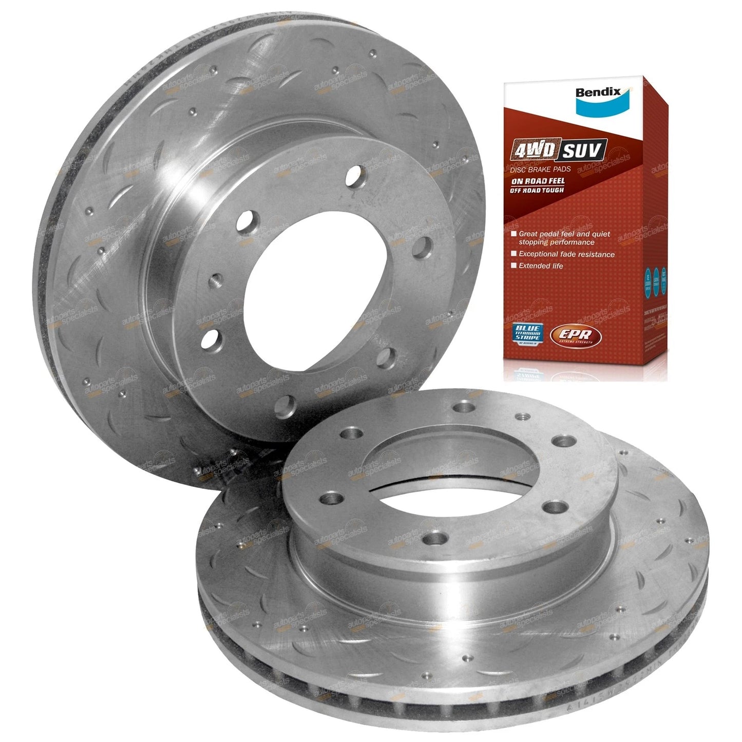 2x Front Disc Rotors + Brake Pads for Ford Ranger PJ PK (2006–2011)