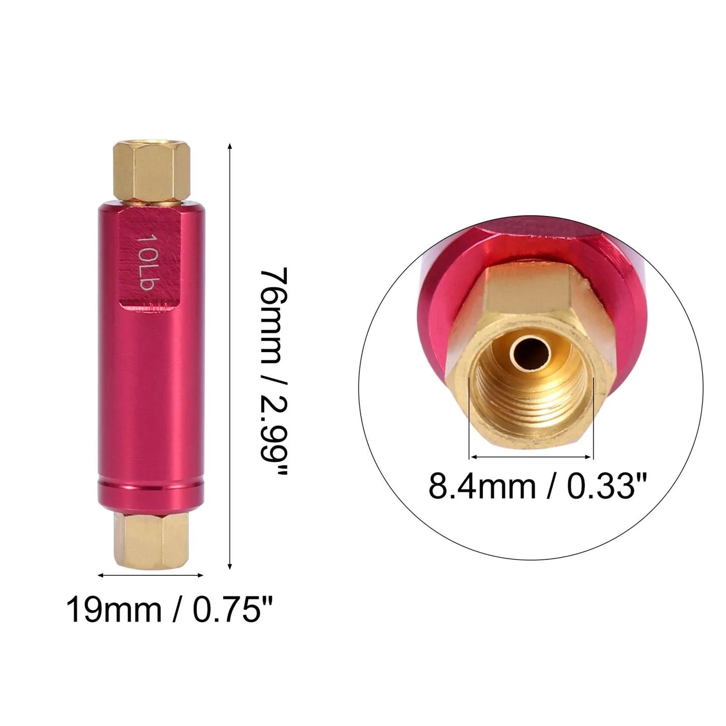 10LB Residual Valve for Racing Brake for Drum - Red