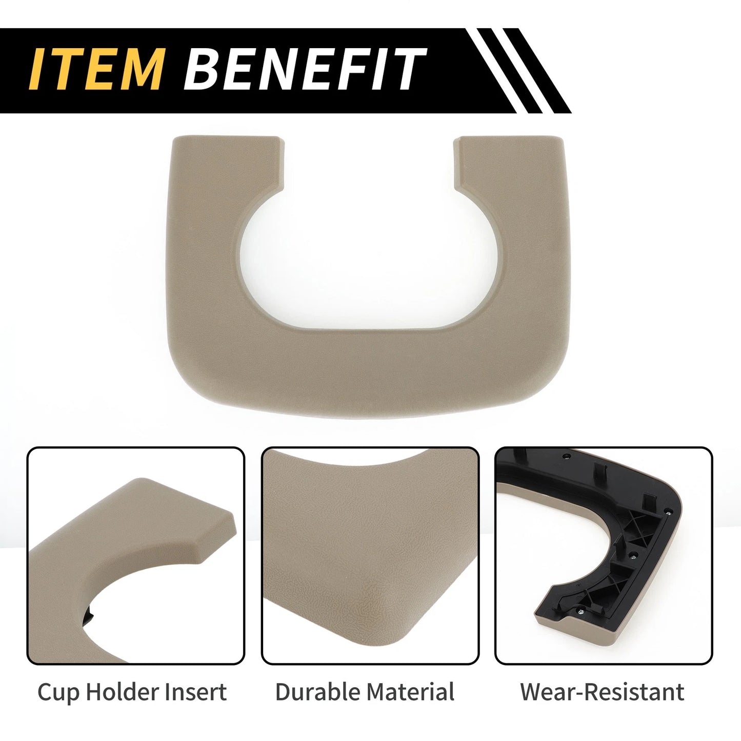 Center Console Cup Holder Pad for Ford F-150 (1997–2003) Brown