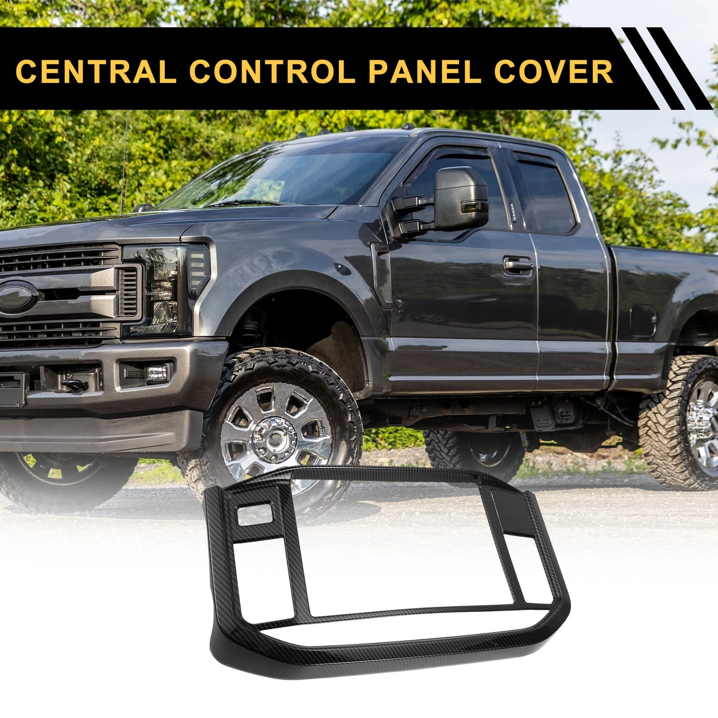 GPS Panel Sticker Cover Set for Ford F-150 (2021–2024) Black