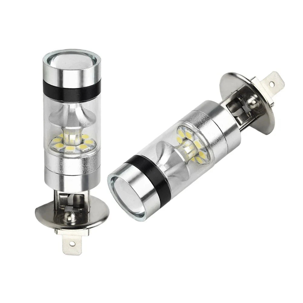 2x H1 6000K 100W LED ICEBERG White 20-SMD Projector Fog DRL Light Bulb