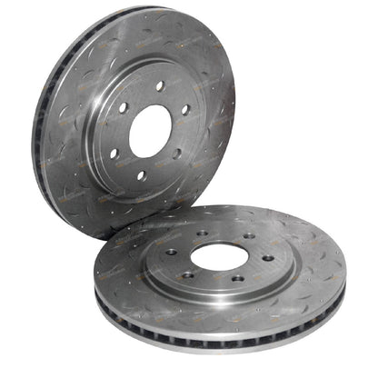 2 Front Slotted Disc Brake Rotors for Nissan Pathfinder R51 (2006–2012)