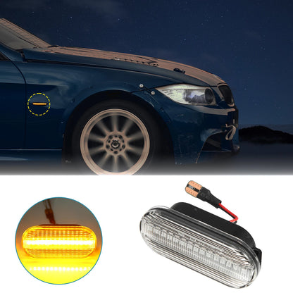 2X LED Side Marker Turn Signal Lights for Ford (Clear) (Part # 4M5A13K309AA)