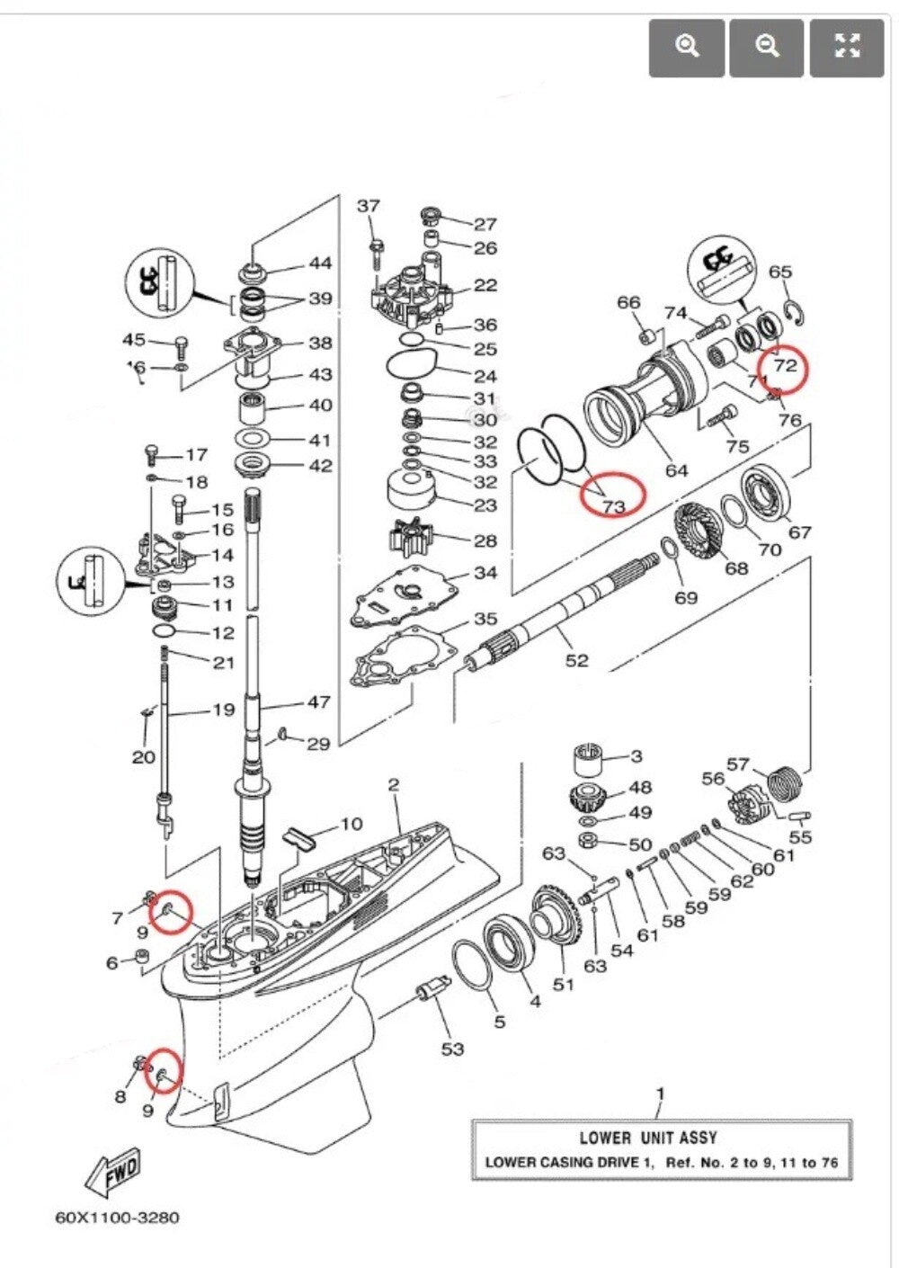 Seal Kit for Yamaha Outboard Motor Lower Gearcase (VZ Series)