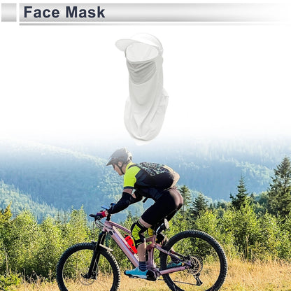Half-Wrapped Triangular Scarf UV Face Shield Polyester Filter White