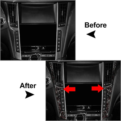 Forged Red Console Panel Trim for Infiniti Q50 Q60 (2014-2019)