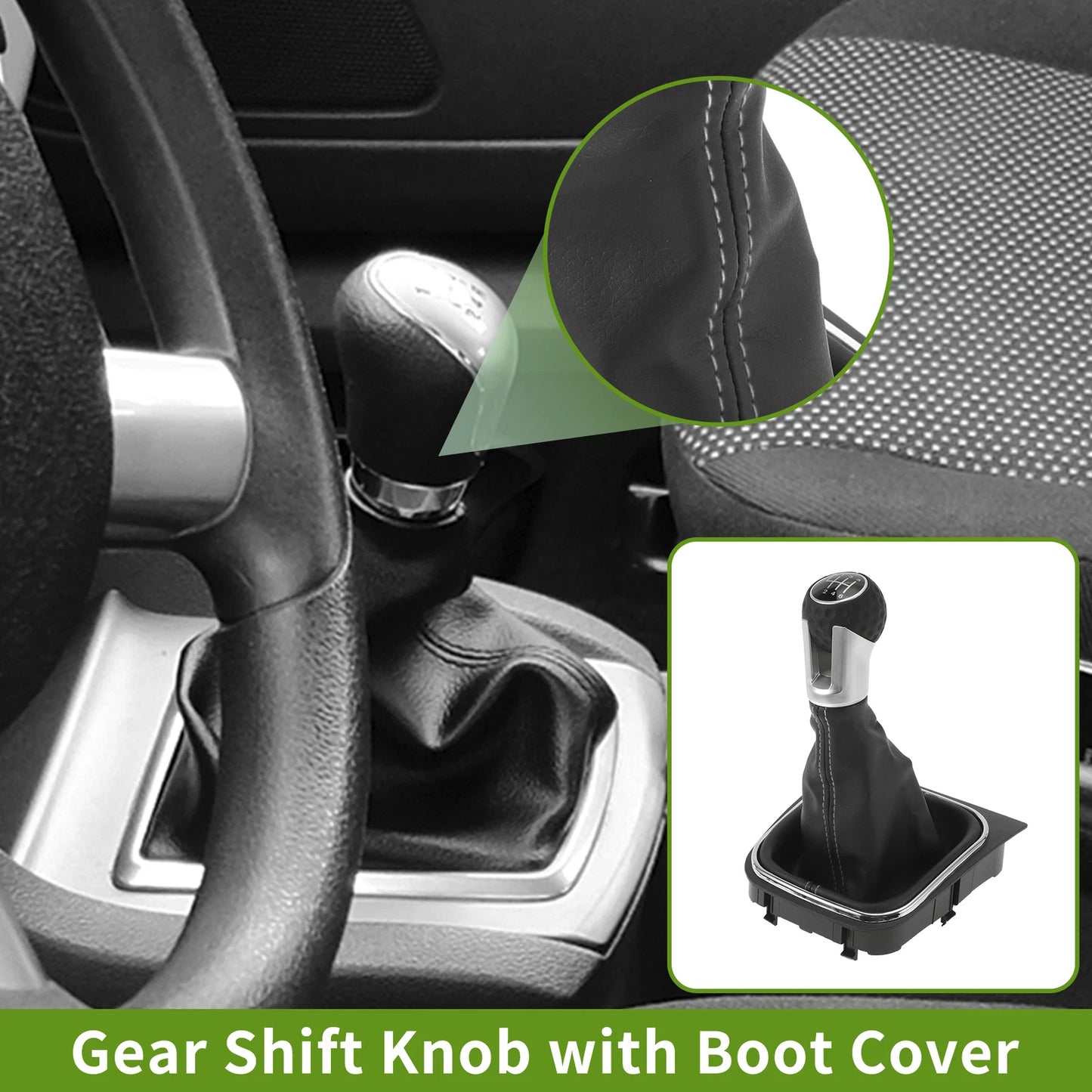 6 Speed Gear Shifter Knob with Cover for VW Golf MK5 (2004–2009)