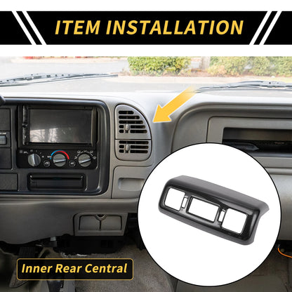 Carbon Fiber Pattern Rear Central Armrest AC Vent Cover for Toyota Tundra (2014–2021)