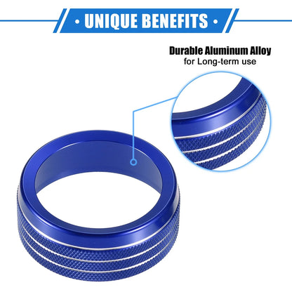3 x Car AC Audio Tune Switch Knob Covers for Dodge Dart (2012-2018) Blue