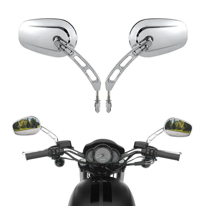 Chrome Rearview Mirrors for Harley Softail Slim FLSS Deluxe Heritage Fatboy (2014-2023)