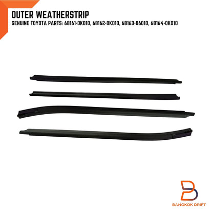 4DR Weatherstrip Inner Outer Glass Door Seal for Toyota Hilux Ute (05-14)