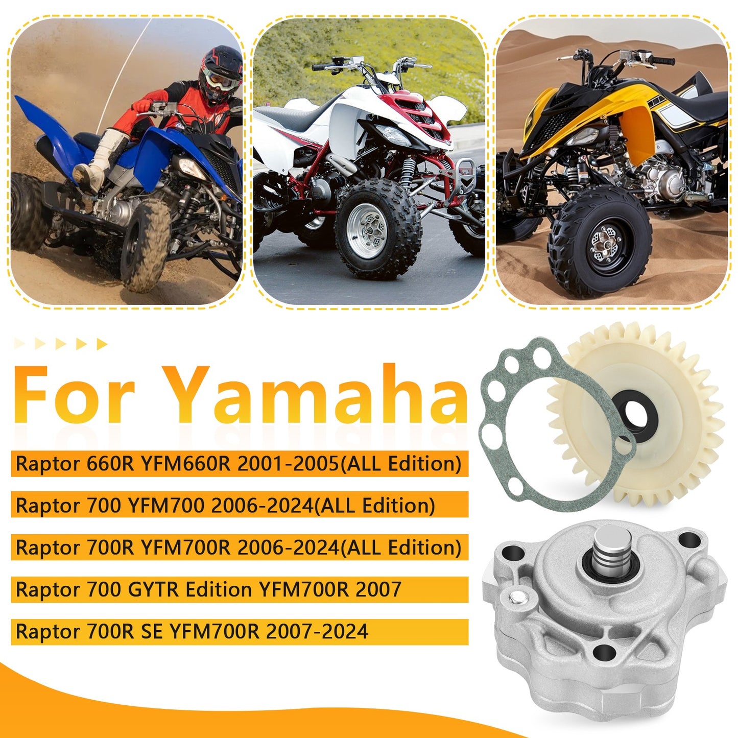 Oil Pump & Drive Gear Gasket Kit for Yamaha Raptor 660R 700 700R (2001–2008)