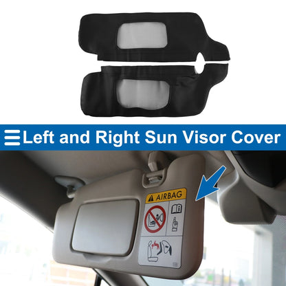 Sun Visor Cover Set for Ford Mustang (1994–2004) Left Right Faux Leather Black