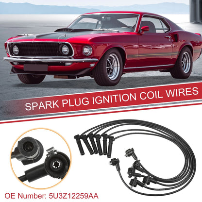 6X Spark Plug Wire Ignition Coil Cable No.5U3Z12259AA for Ford Mustang