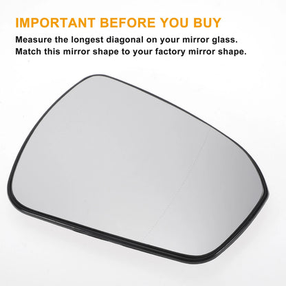 Right Side Heated White Mirror Glass for Ford Mondeo (2014–2022)