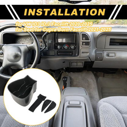 Center Console Armrest Organizer Tray for VW ID.3 (2020–2025) Black