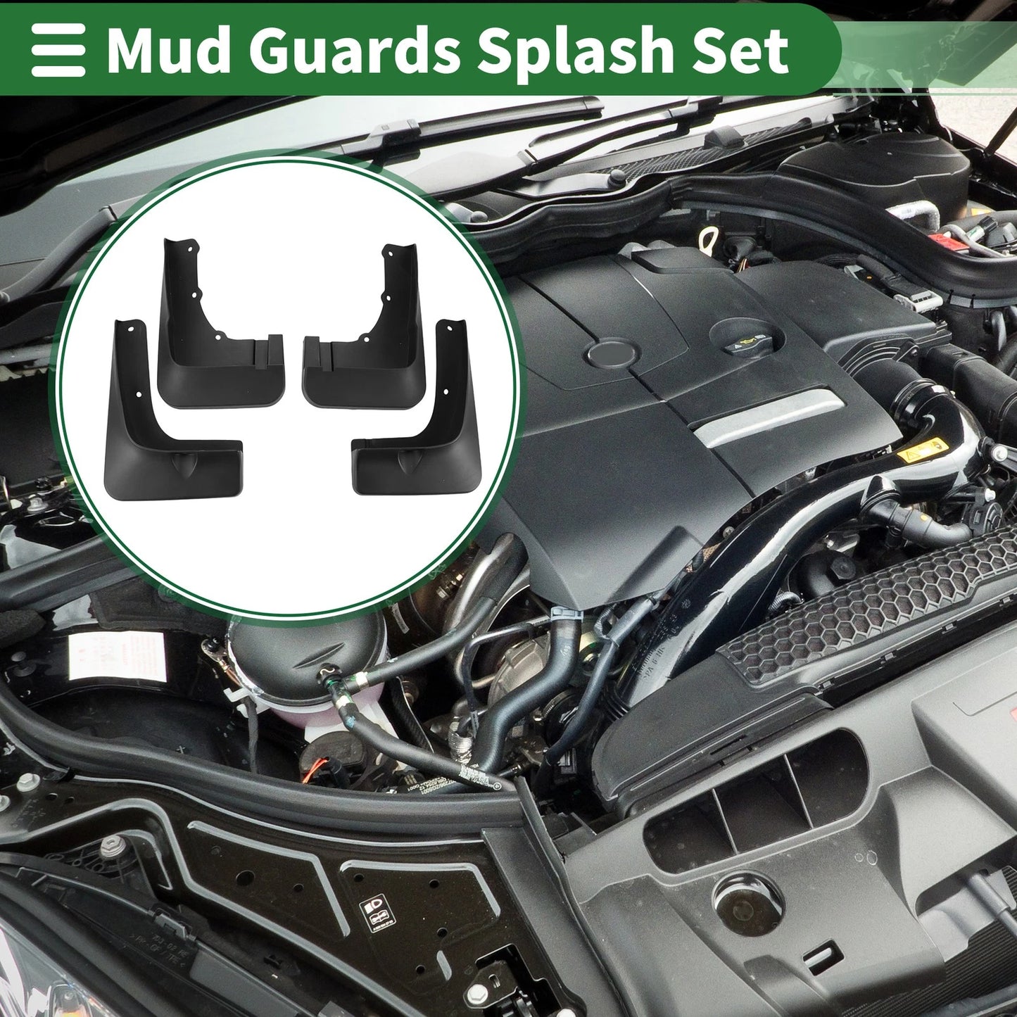Set of 2 Mud Flaps Splash Guards for Mitsubishi Outlander (2013–2014)