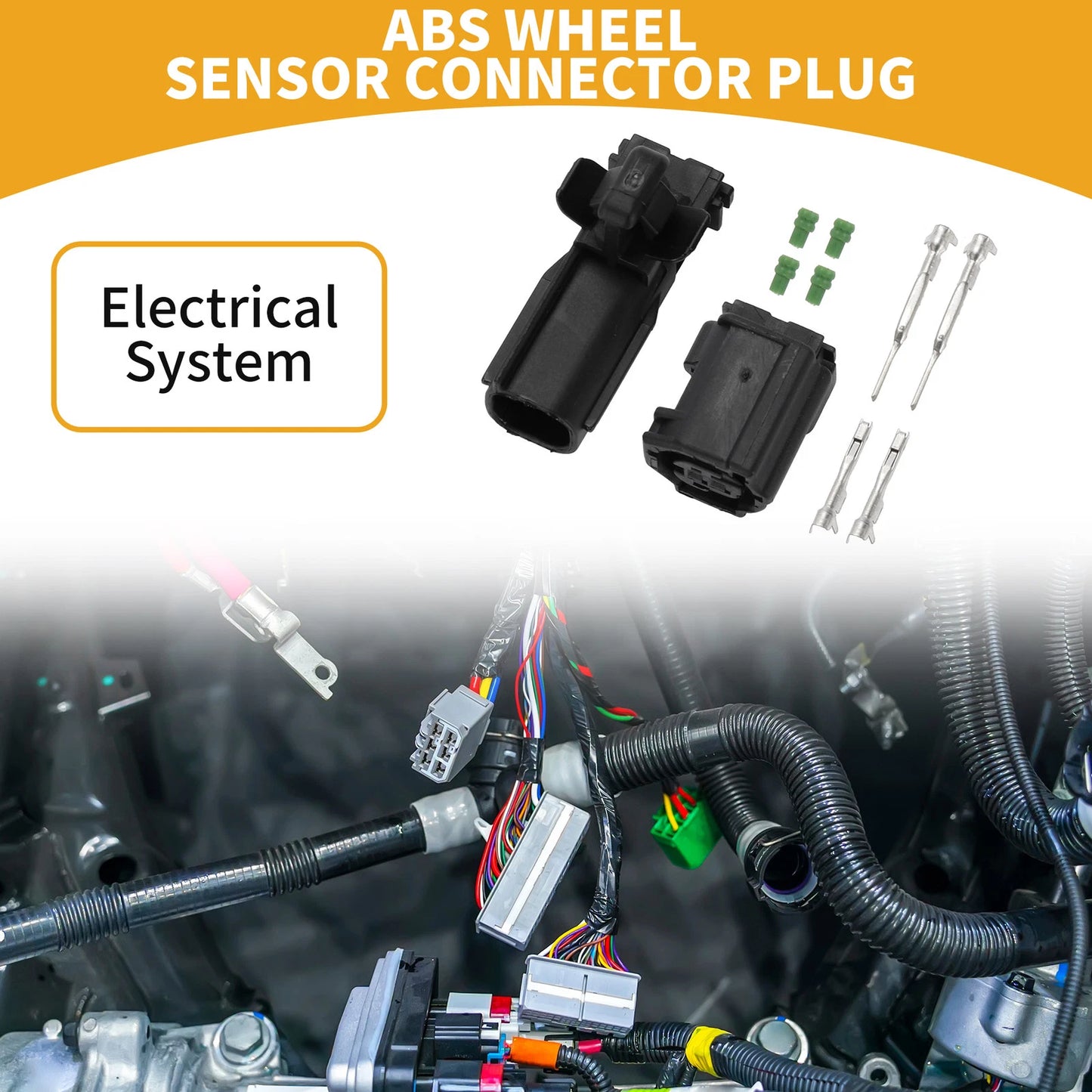 Set of 2 Pin ABS Wheel Sensor Connector Plug for Toyota