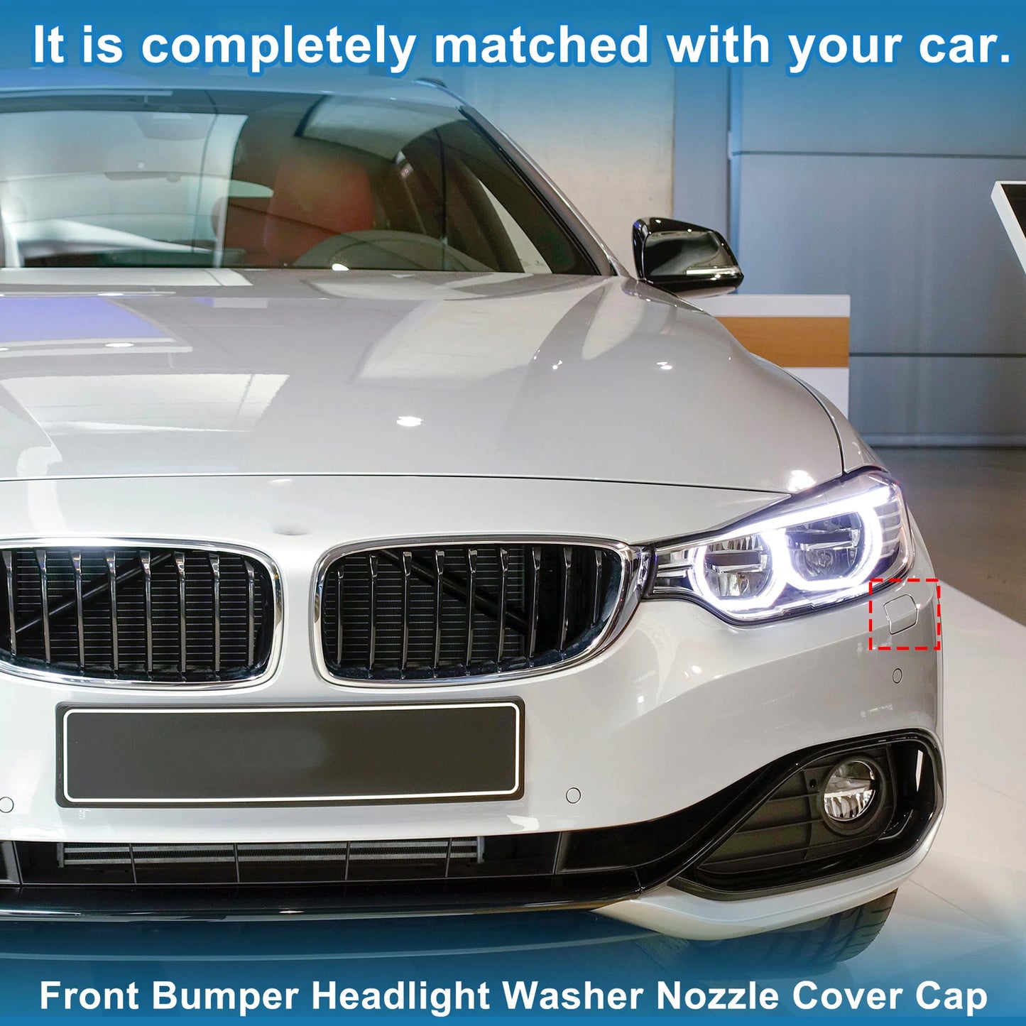 Front Left Washer Nozzle Cover Cap No. 51117363393 for BMW 428i (2014–2016) Gray
